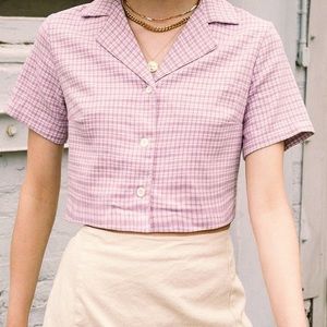 Pink plaid top
